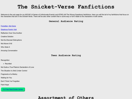 snicketversesubpage screenshot
