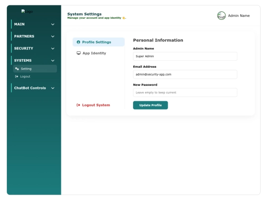 Yalla2030PFE/admin/system screenshot