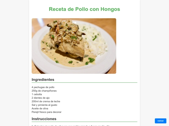 Recetario/Pollo/Pollo con Hongos screenshot
