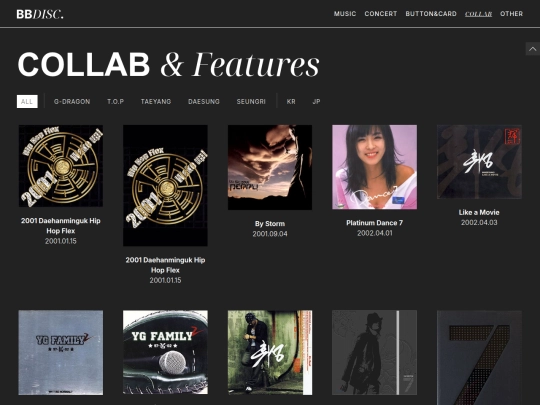 bigbang-discography/collab screenshot