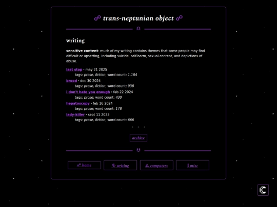 writing screenshot
