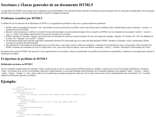 secciones y líneas screenshot