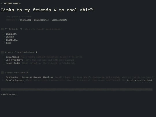 links screenshot