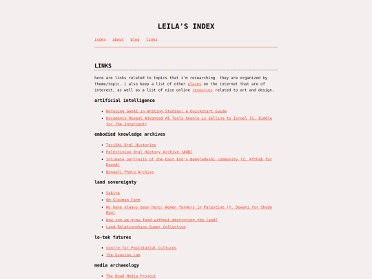 links screenshot
