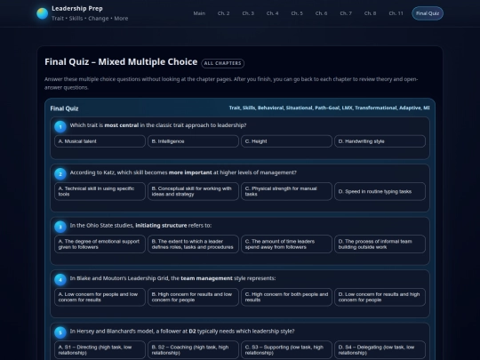 leadership final/final-quiz screenshot