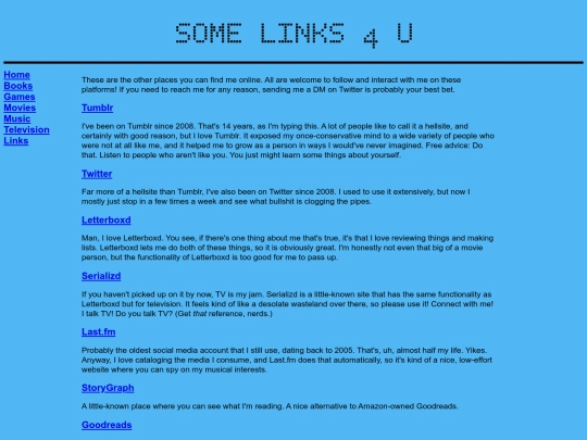 links screenshot