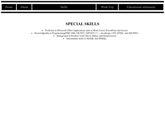 skills screenshot