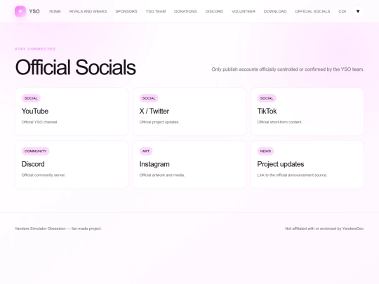 socials screenshot