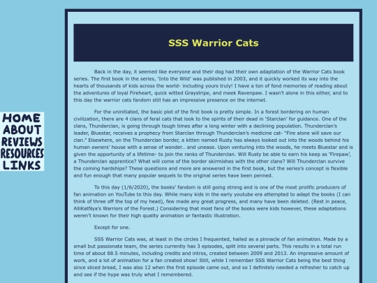 ReviewList/SSS Warrior Cats/SSSWarriorCats screenshot