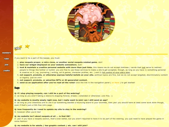 webring/neopets/rules screenshot
