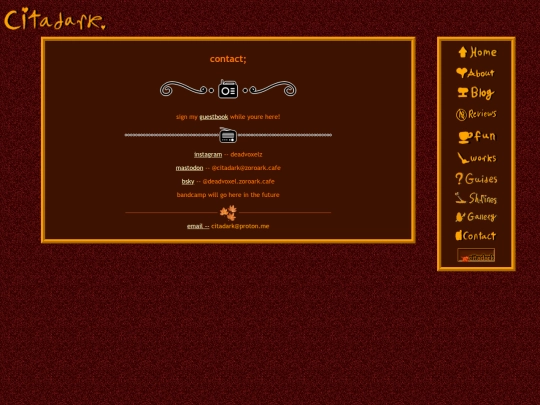 about/contact screenshot