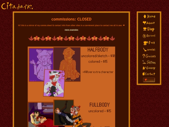 works/commissions screenshot