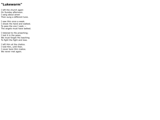 Poems/Lukewarm screenshot