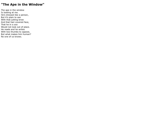 Poems/The_Ape_in_the_Window screenshot