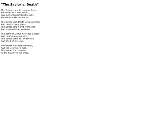 Poems/The_Savior_v._Death screenshot