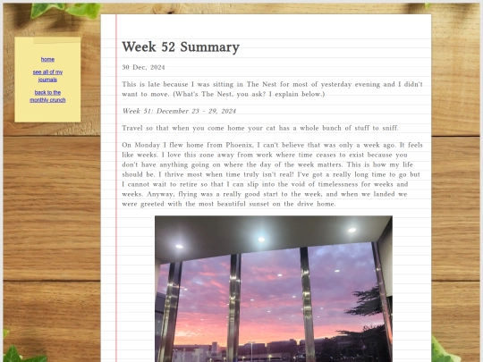 journal/posts/2024-12-30-Week-52-Summary screenshot