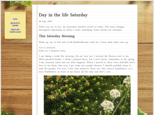 journal/posts/2025-09-06-Day-in-the-life-Saturday screenshot