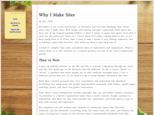 journal/posts/2025-12-06-Why-I-Make-Sites screenshot