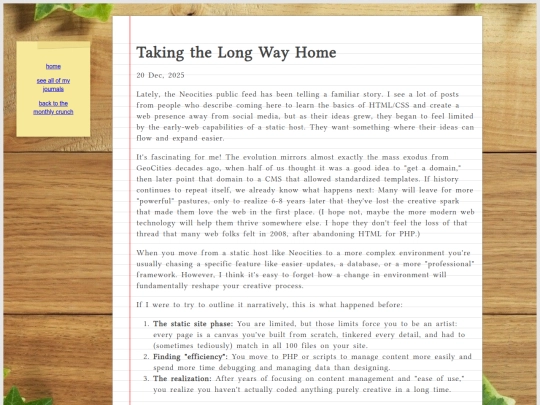 journal/posts/2025-12-20-Taking-the-Long-Way-Home screenshot