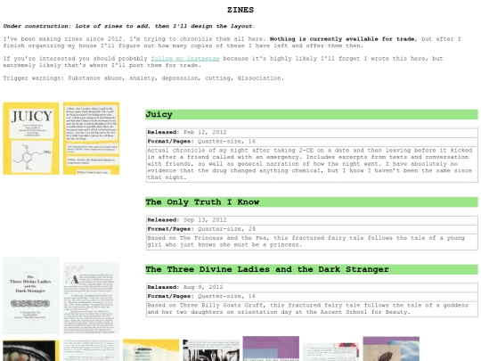 zines screenshot
