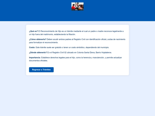 Tramites/reconocimiento-hijo screenshot