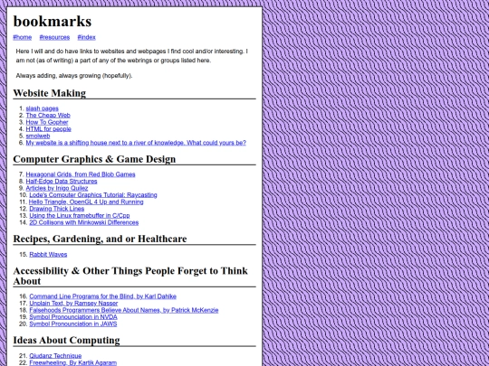 garden/bookmarks screenshot