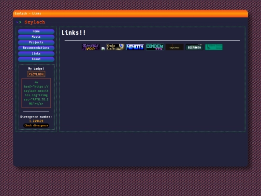 links screenshot