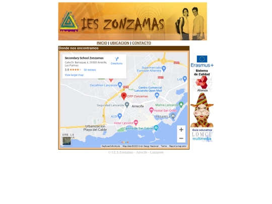 Página zonzamas/html/inicio screenshot