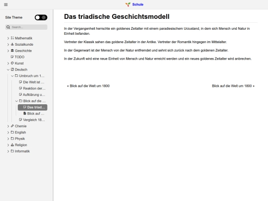 Deutsch/Umbruch um 1800/Blick auf die Welt um 1800/Das triadische Geschichtsmodell screenshot