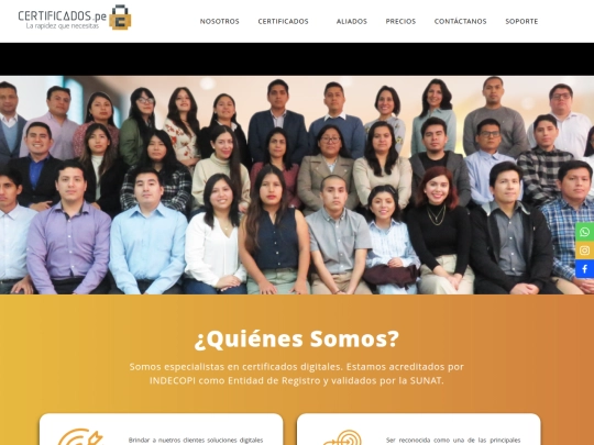certificados/nosotros screenshot