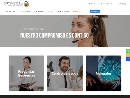 certificados/soporte screenshot