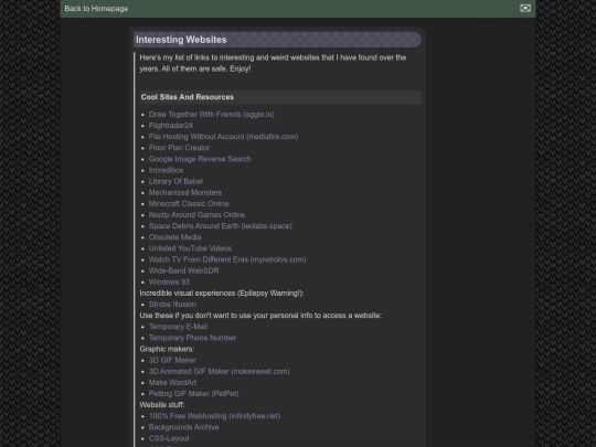 interestingwebsites screenshot