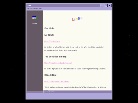 links screenshot