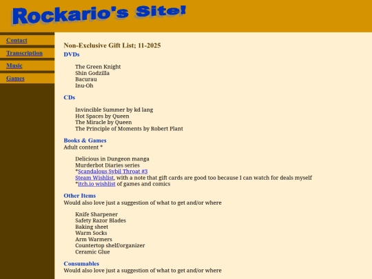 list screenshot