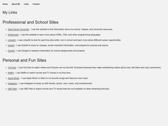 pages/links screenshot