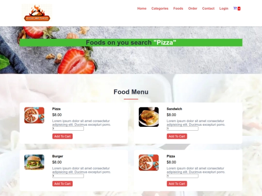 food-search screenshot