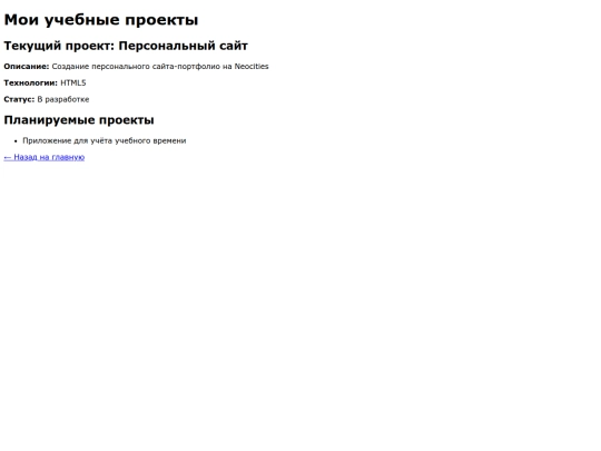 projects screenshot