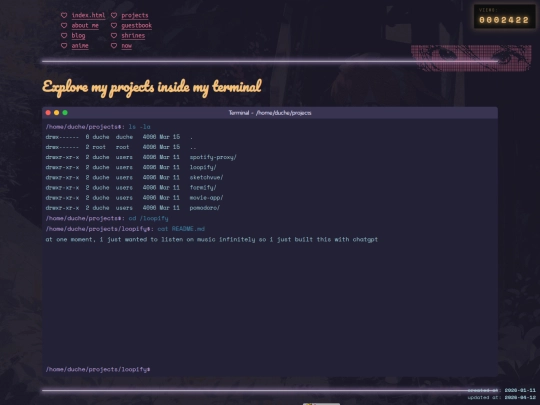 pages/projects screenshot