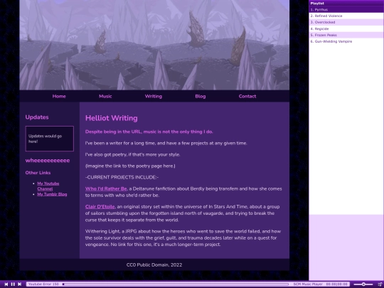 Writing screenshot