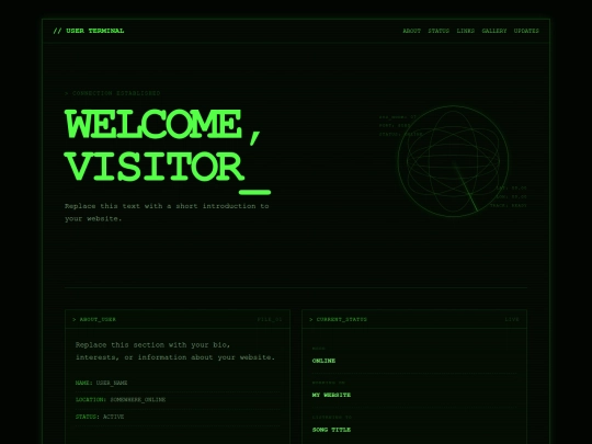 demos/hacker-template screenshot