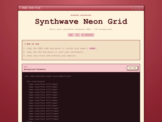 free-backgrounds/synthwave-neon-grid screenshot