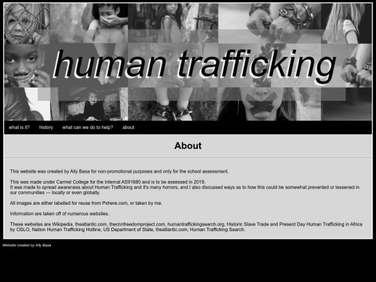 2019 Human Trafficking/about screenshot