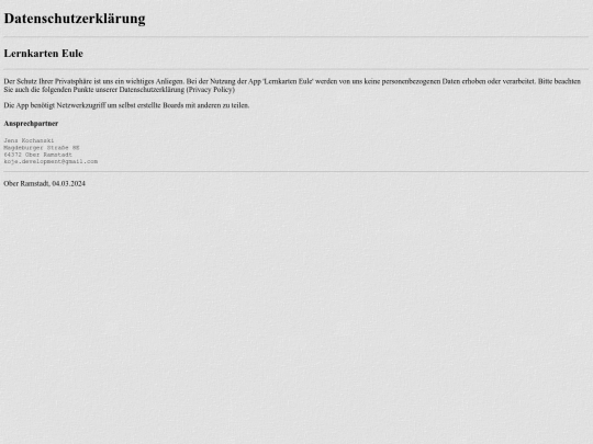 lernkarten/privacy screenshot
