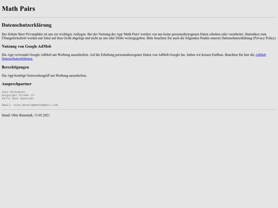 mathpairs/privacy screenshot
