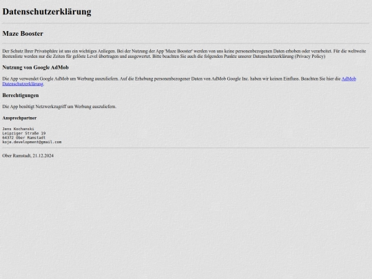 mazebooster/privacy screenshot