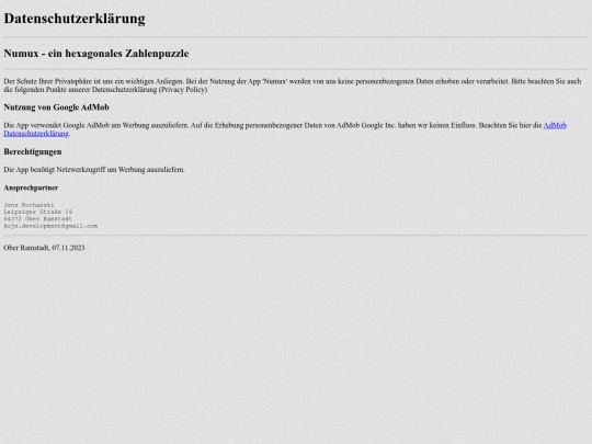 numex/privacy screenshot