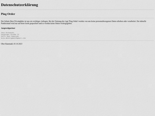 pingorder/privacy screenshot