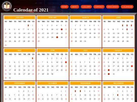 personal web/Calendar screenshot
