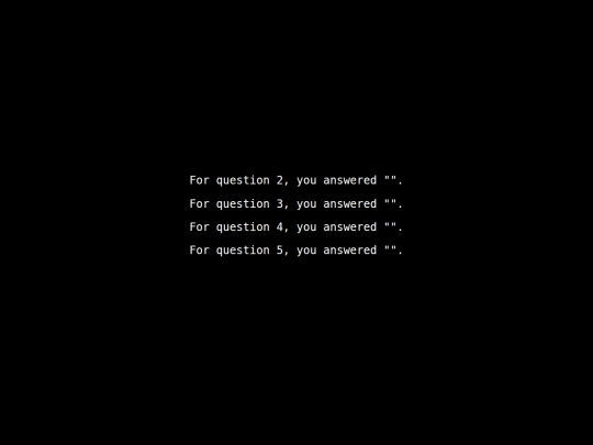 survey/end screenshot