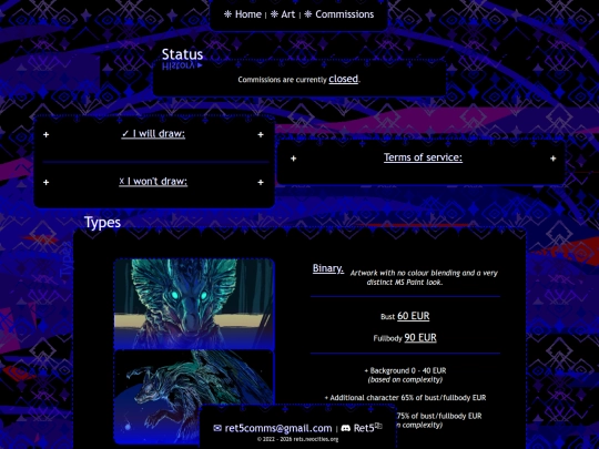commissions screenshot